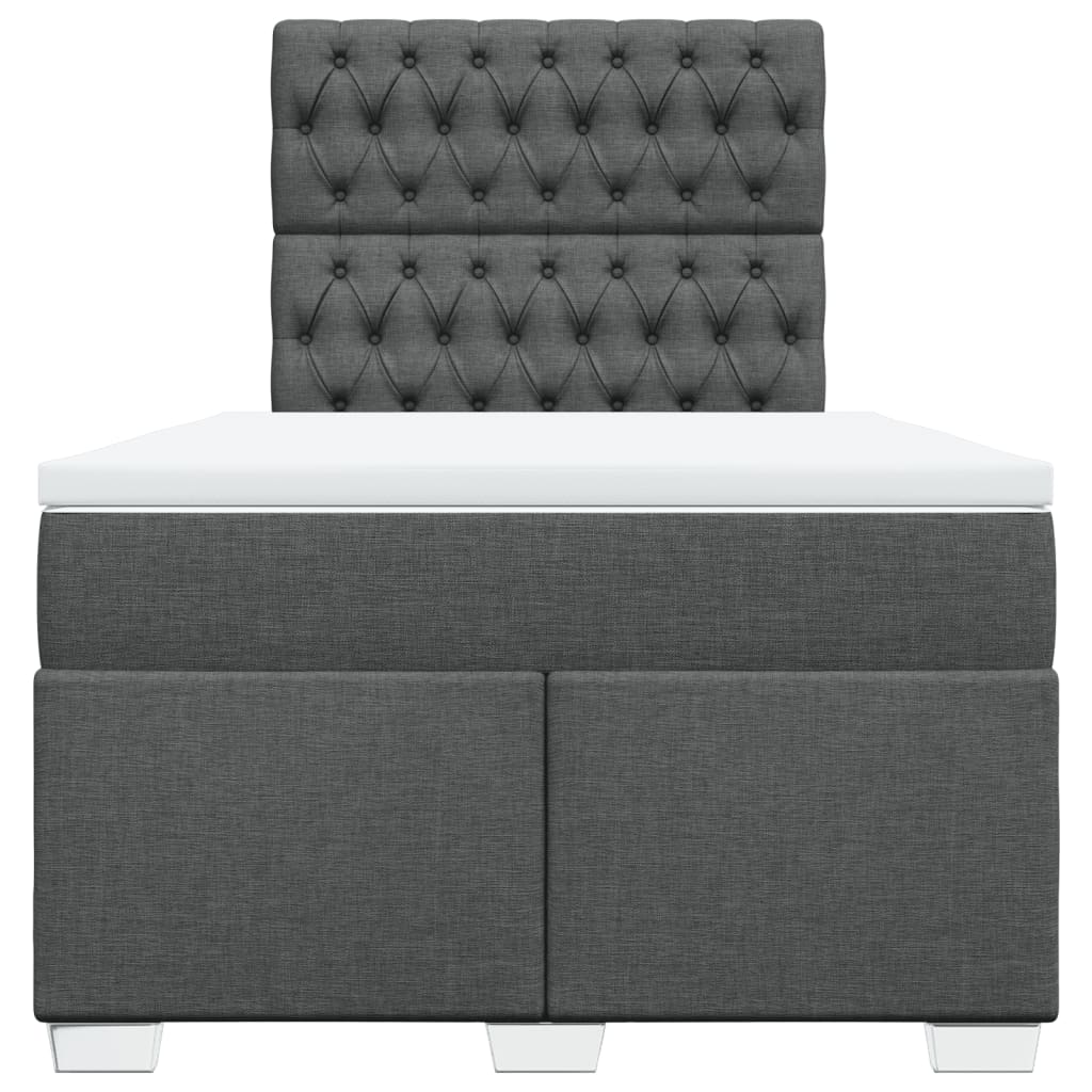 Boxspring met matras stof donkergrijs 120x190 cm Bedden & bedframes | Creëer jouw Trendy Thuis | Gratis bezorgd & Retour | Trendy.nl