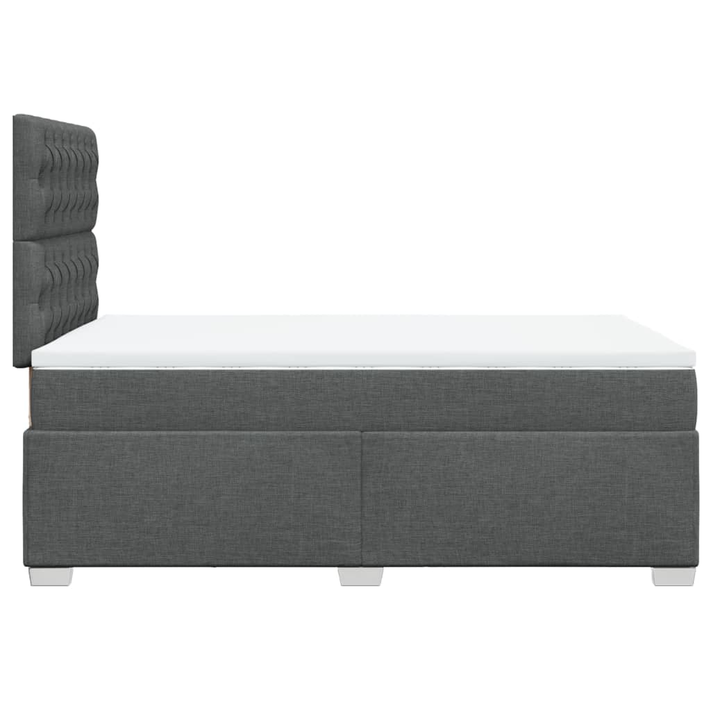 Boxspring met matras stof donkergrijs 120x190 cm Bedden & bedframes | Creëer jouw Trendy Thuis | Gratis bezorgd & Retour | Trendy.nl