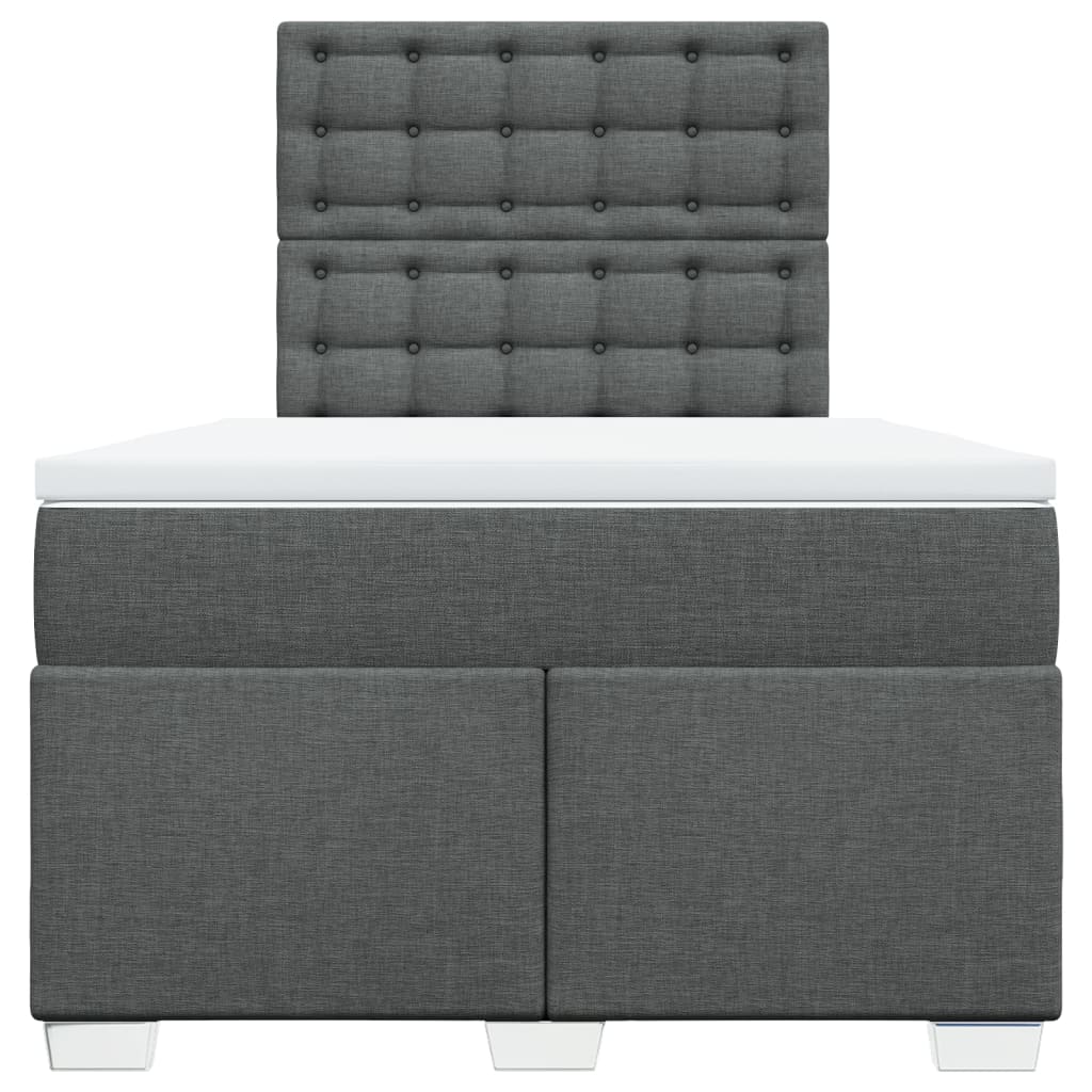 Boxspring met matras stof donkergrijs 120x190 cm Bedden & bedframes | Creëer jouw Trendy Thuis | Gratis bezorgd & Retour | Trendy.nl