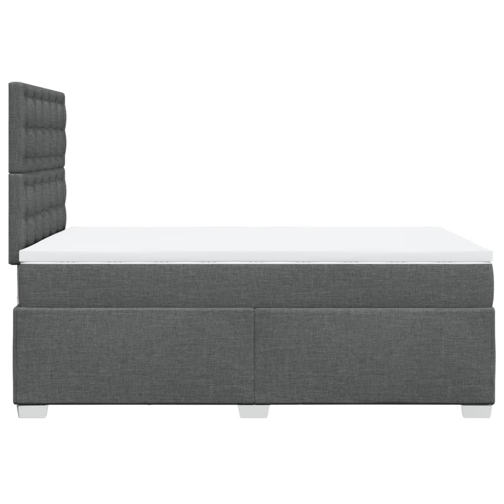 Boxspring met matras stof donkergrijs 120x190 cm Bedden & bedframes | Creëer jouw Trendy Thuis | Gratis bezorgd & Retour | Trendy.nl