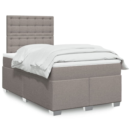 Boxspring met matras stof taupe 120x190 cm Bedden & bedframes | Creëer jouw Trendy Thuis | Gratis bezorgd & Retour | Trendy.nl