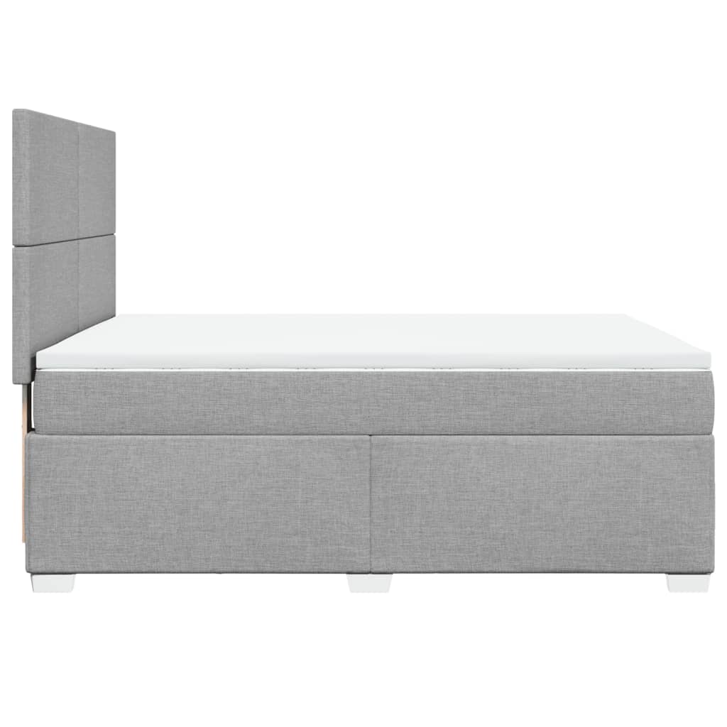 Boxspring met matras stof lichtgrijs 160x200 cm