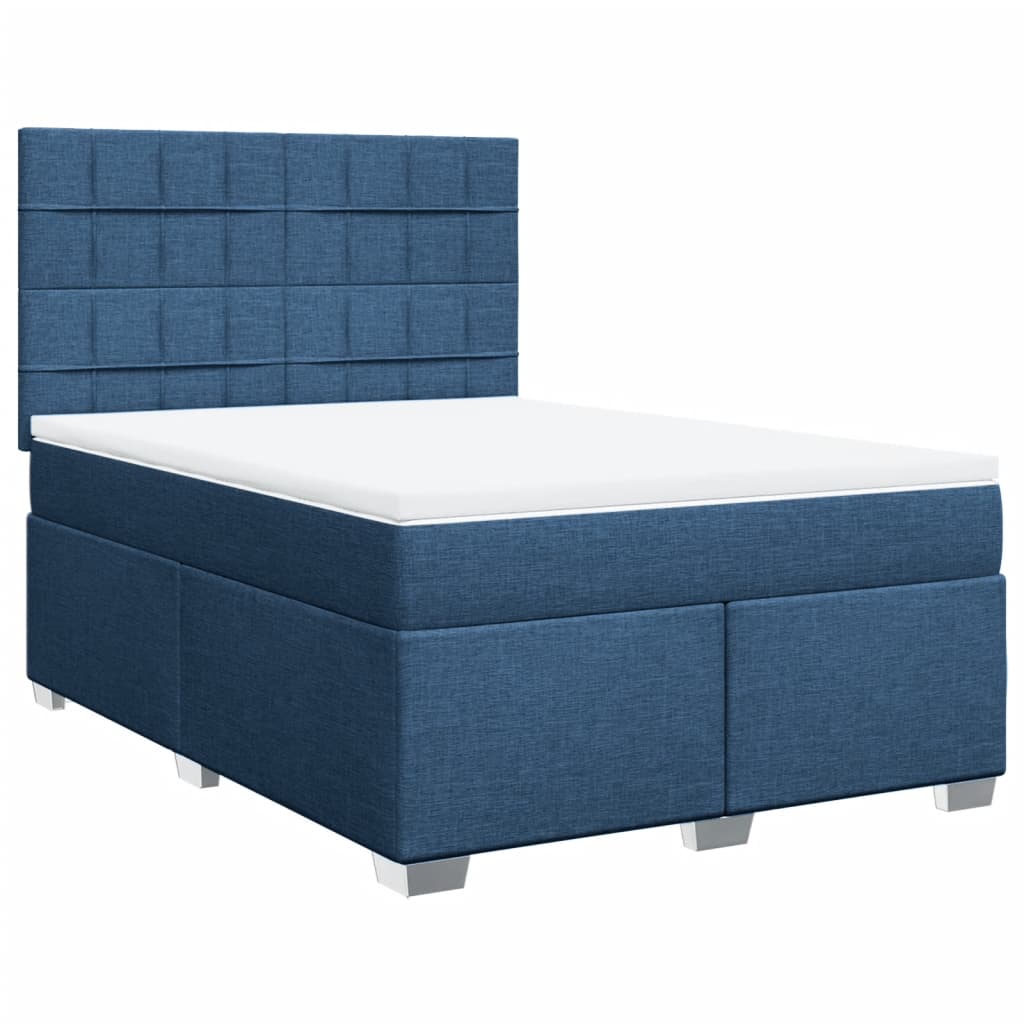 Boxspring met matras stof blauw 160x200 cm