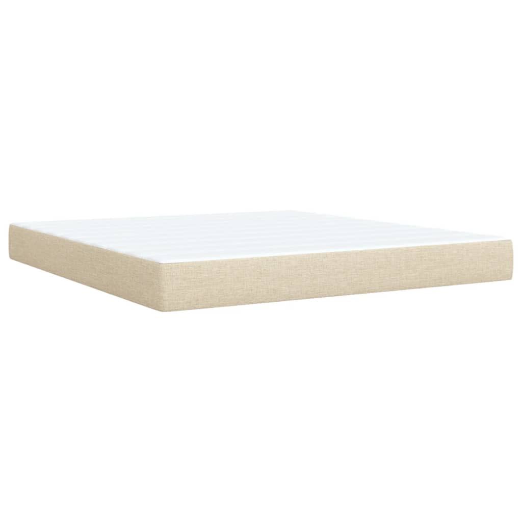 Boxspring met matras stof crèmekleurig 180x200 cm Bedden & bedframes | Creëer jouw Trendy Thuis | Gratis bezorgd & Retour | Trendy.nl