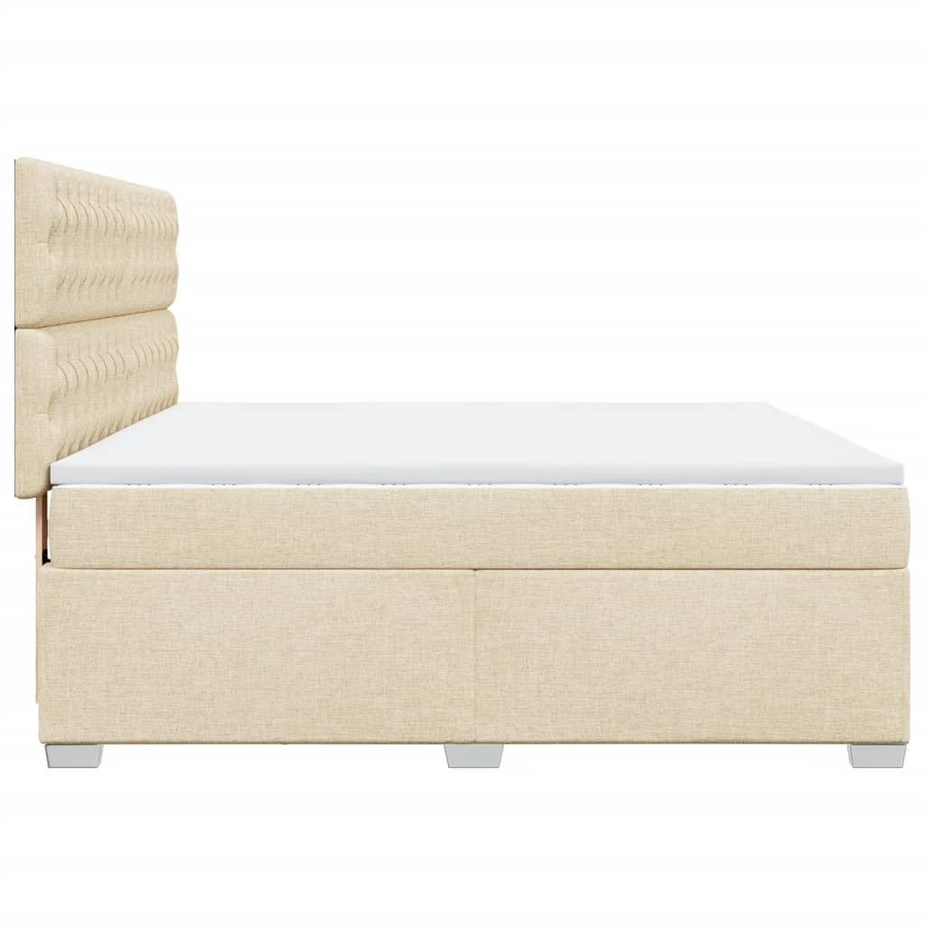 Boxspring met matras stof crèmekleurig 180x200 cm Bedden & bedframes | Creëer jouw Trendy Thuis | Gratis bezorgd & Retour | Trendy.nl