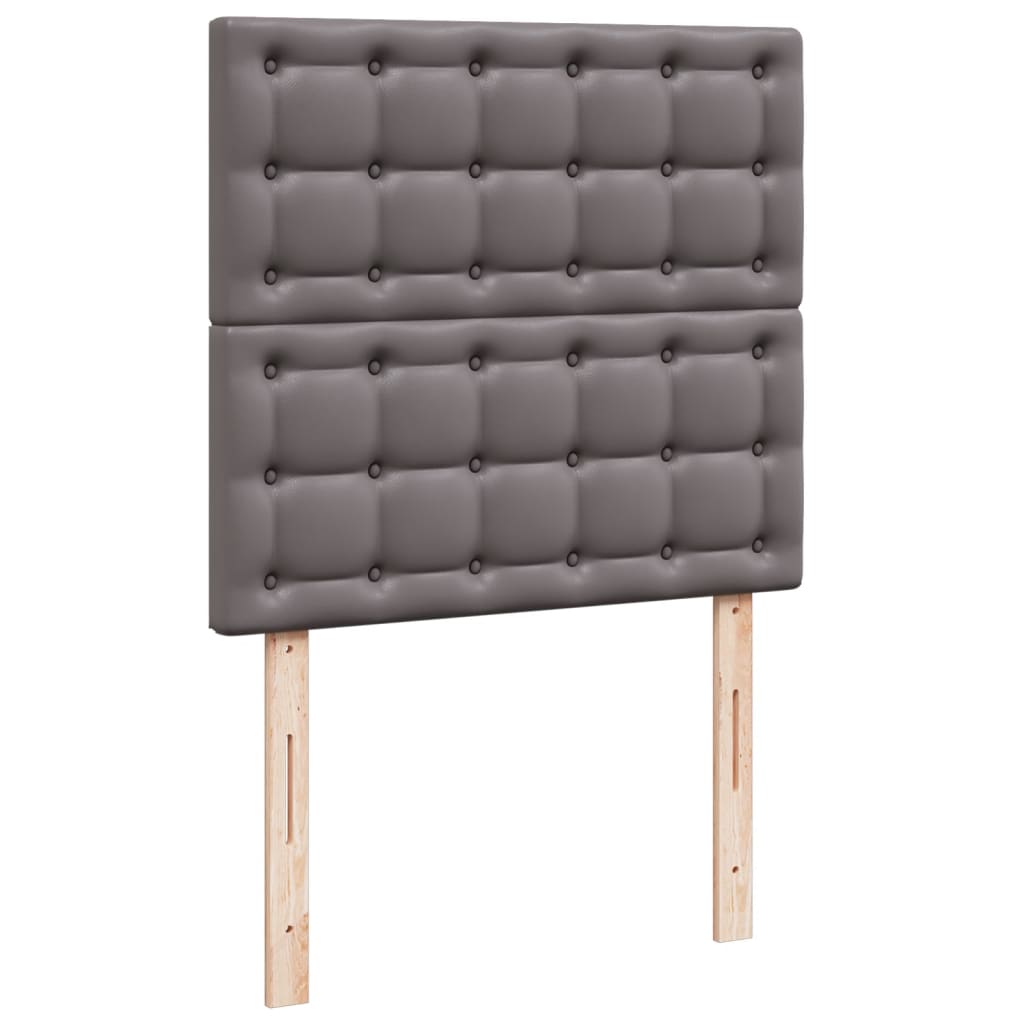 Boxspring met matras kunstleer grijs 90x190 cm Bedden & bedframes | Creëer jouw Trendy Thuis | Gratis bezorgd & Retour | Trendy.nl