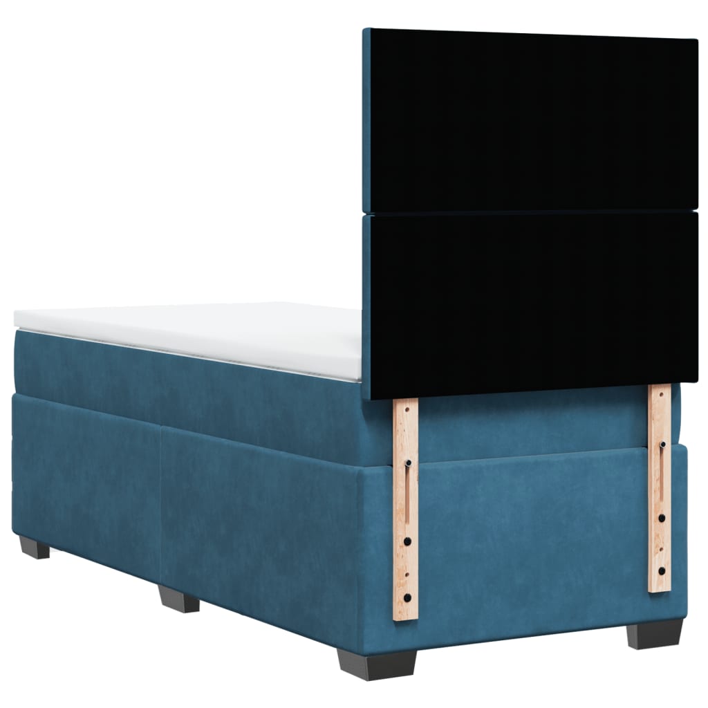 Boxspring met matras fluweel blauw 90x190 cm Bedden & bedframes | Creëer jouw Trendy Thuis | Gratis bezorgd & Retour | Trendy.nl