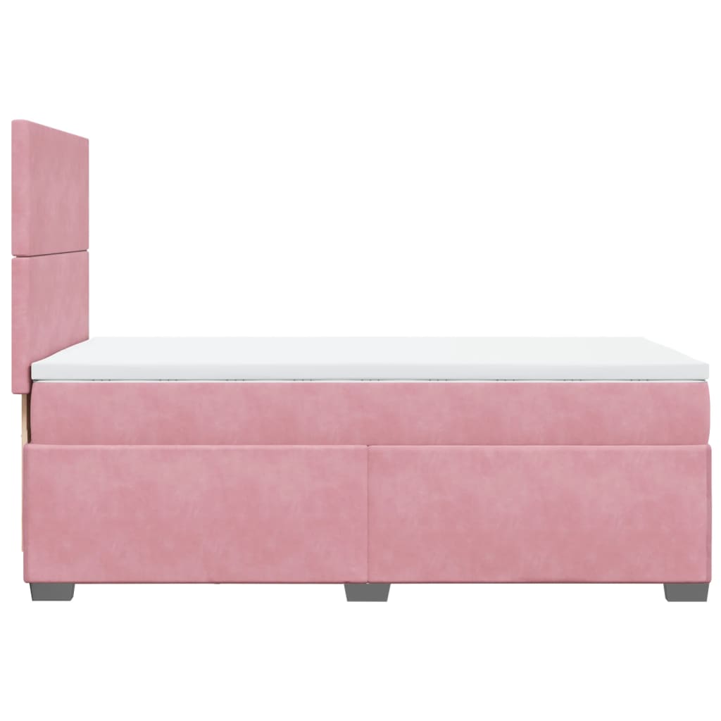 Boxspring met matras fluweel roze 90x190 cm