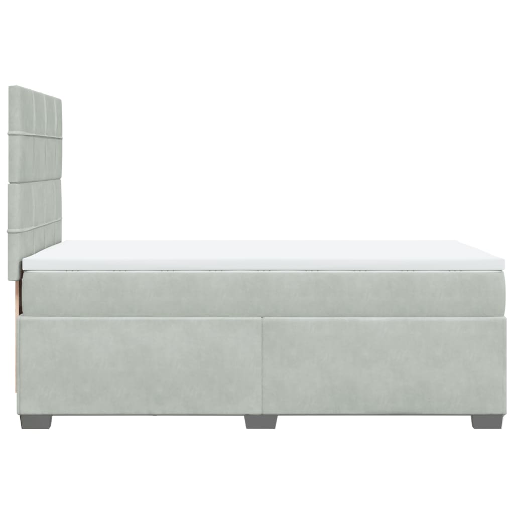 Boxspring met matras fluweel lichtgrijs 90x190 cm Bedden & bedframes | Creëer jouw Trendy Thuis | Gratis bezorgd & Retour | Trendy.nl