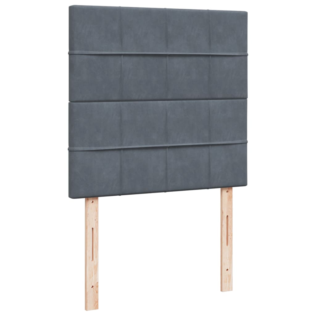 Boxspring met matras fluweel donkergrijs 90x190 cm Bedden & bedframes | Creëer jouw Trendy Thuis | Gratis bezorgd & Retour | Trendy.nl