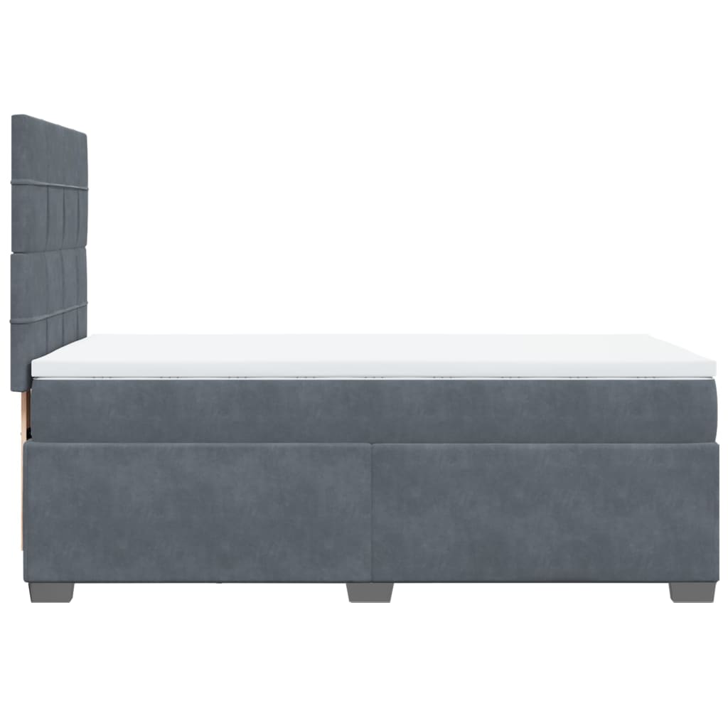 Boxspring met matras fluweel donkergrijs 90x190 cm Bedden & bedframes | Creëer jouw Trendy Thuis | Gratis bezorgd & Retour | Trendy.nl