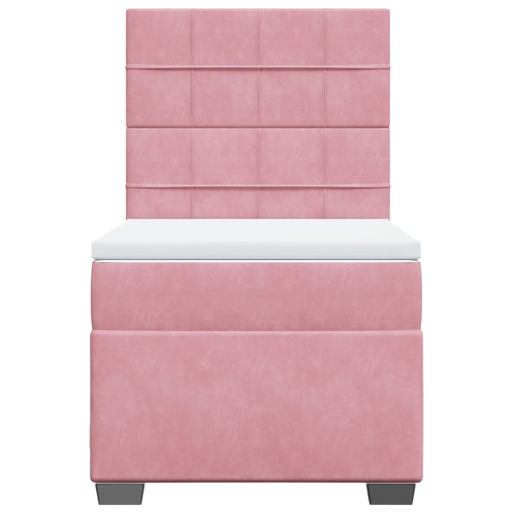 Boxspring met matras fluweel roze 90x190 cm Bedden & bedframes | Creëer jouw Trendy Thuis | Gratis bezorgd & Retour | Trendy.nl