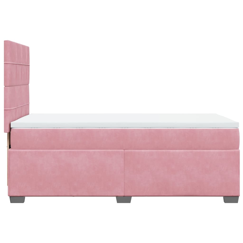 Boxspring met matras fluweel roze 90x190 cm Bedden & bedframes | Creëer jouw Trendy Thuis | Gratis bezorgd & Retour | Trendy.nl