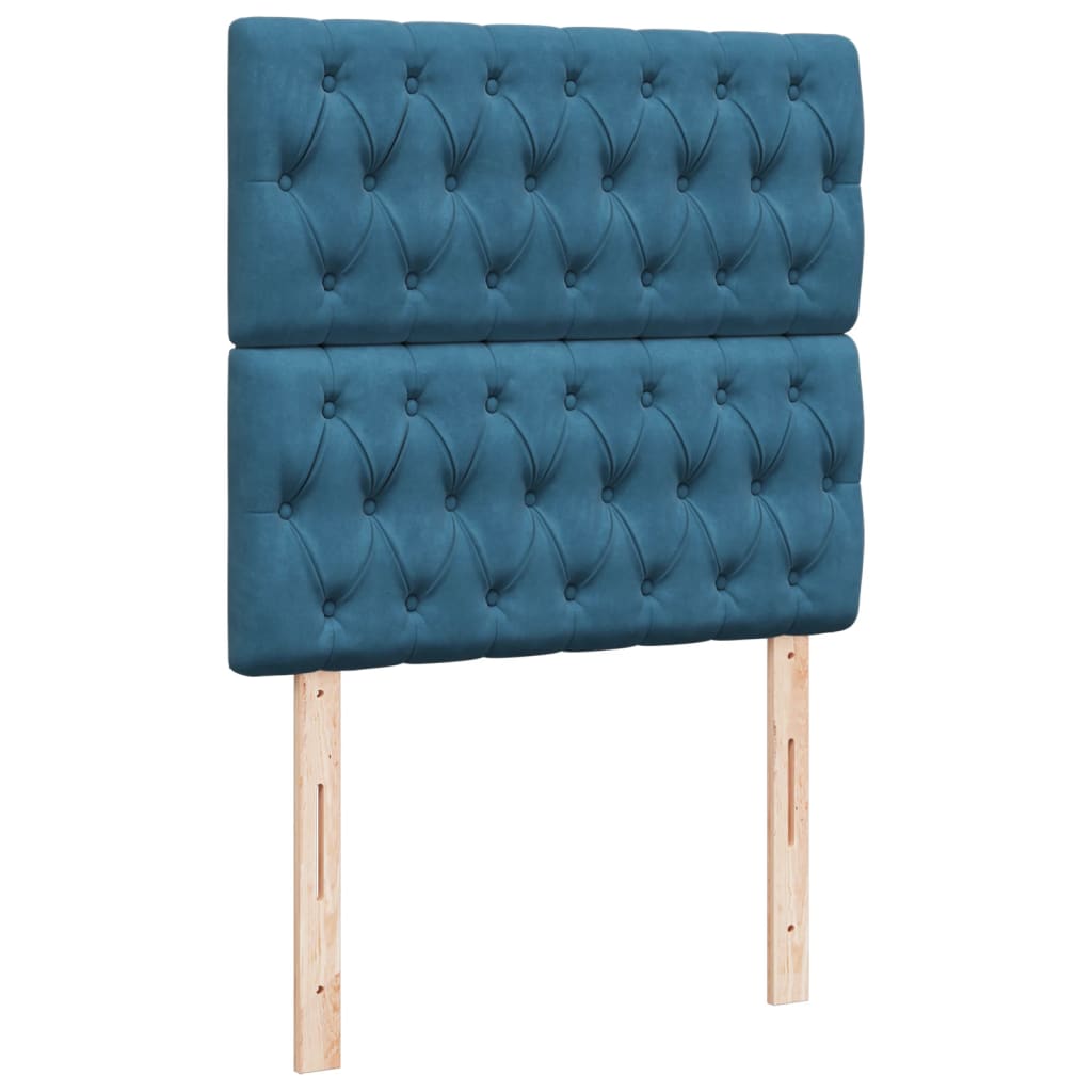 Boxspring met matras fluweel blauw 90x190 cm Bedden & bedframes | Creëer jouw Trendy Thuis | Gratis bezorgd & Retour | Trendy.nl