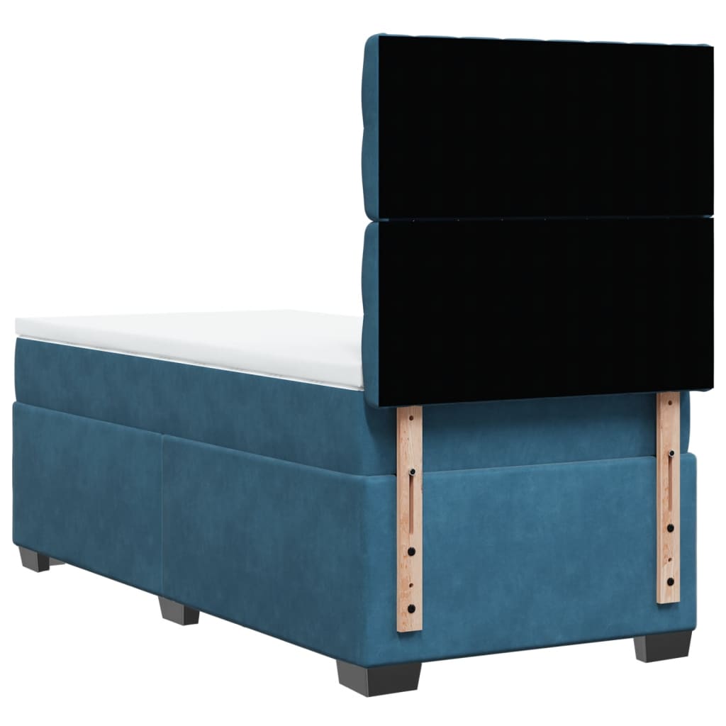 Boxspring met matras fluweel blauw 90x190 cm Bedden & bedframes | Creëer jouw Trendy Thuis | Gratis bezorgd & Retour | Trendy.nl