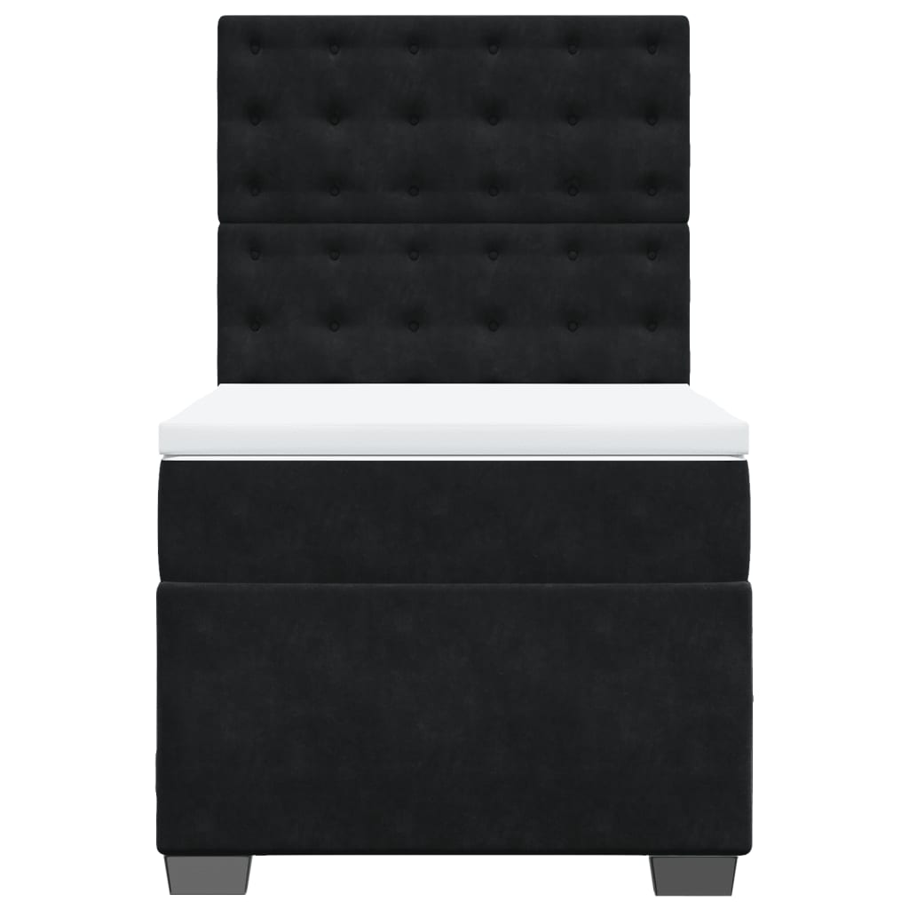 Boxspring met matras fluweel zwart 90x190 cm Bedden & bedframes | Creëer jouw Trendy Thuis | Gratis bezorgd & Retour | Trendy.nl