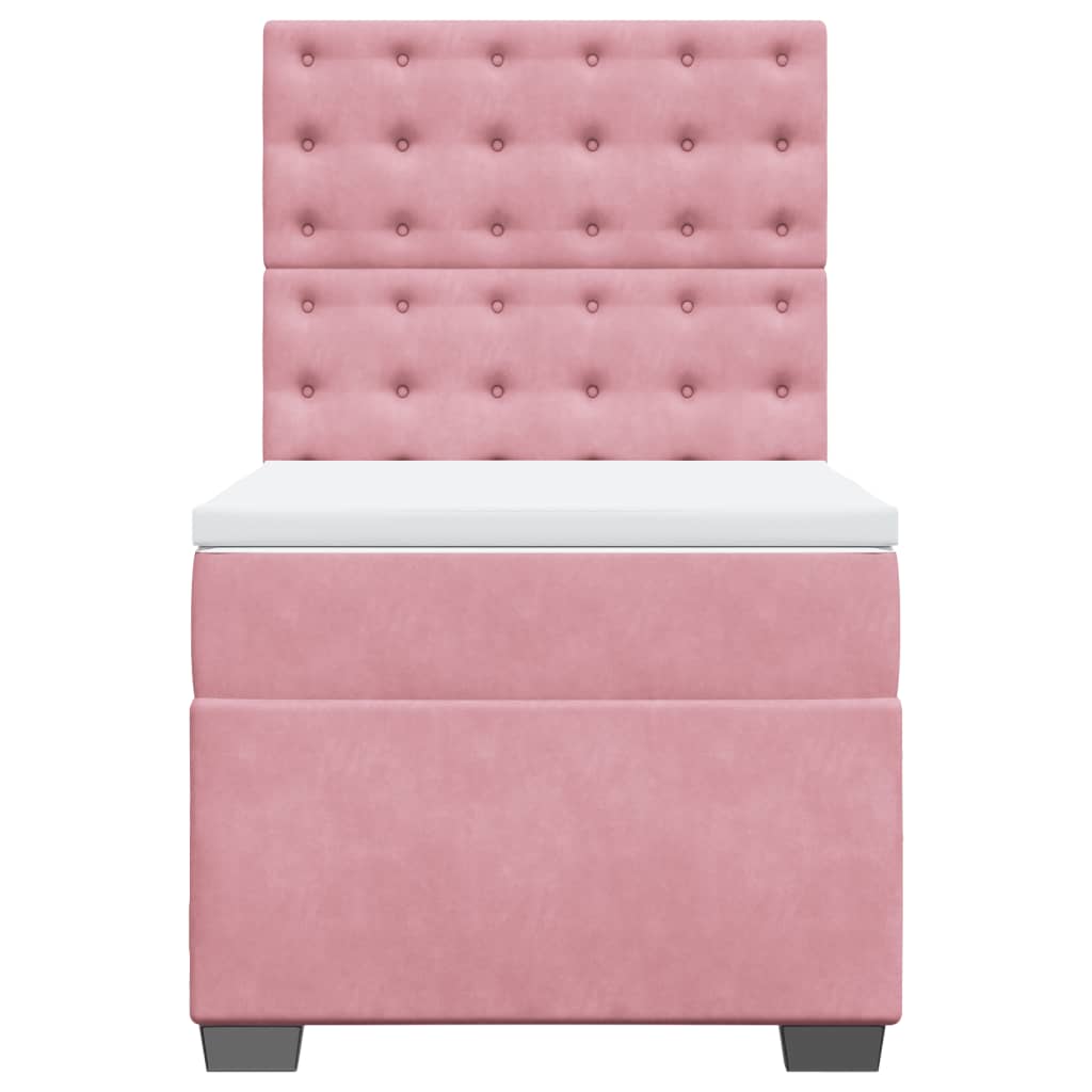 Boxspring met matras fluweel roze 90x190 cm Bedden & bedframes | Creëer jouw Trendy Thuis | Gratis bezorgd & Retour | Trendy.nl