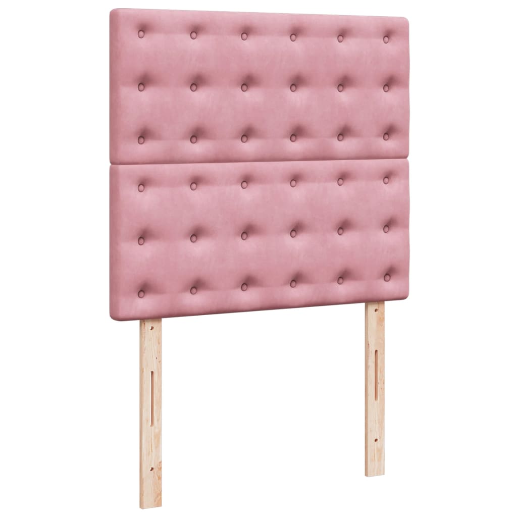 Boxspring met matras fluweel roze 90x190 cm Bedden & bedframes | Creëer jouw Trendy Thuis | Gratis bezorgd & Retour | Trendy.nl