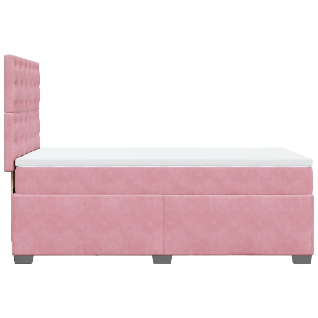 Boxspring met matras fluweel roze 90x190 cm Bedden & bedframes | Creëer jouw Trendy Thuis | Gratis bezorgd & Retour | Trendy.nl