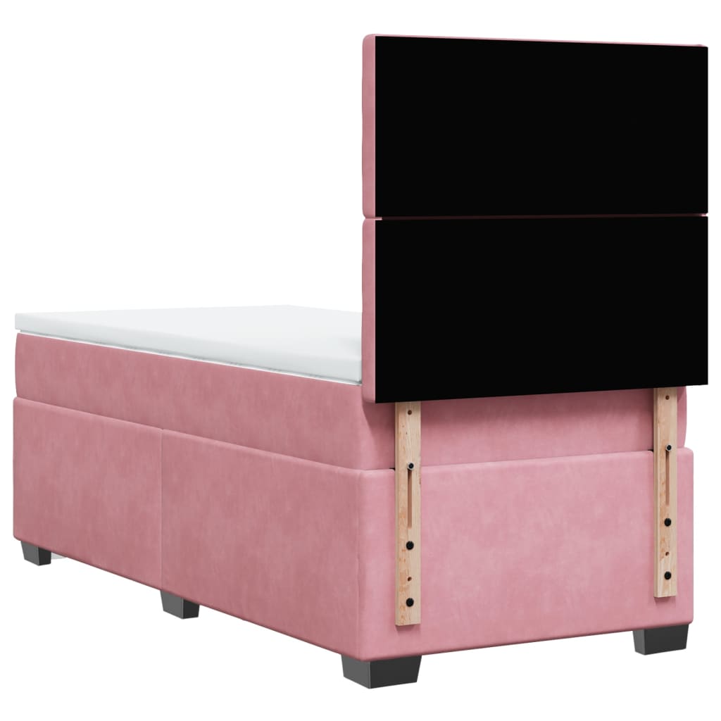 Boxspring met matras fluweel roze 90x190 cm Bedden & bedframes | Creëer jouw Trendy Thuis | Gratis bezorgd & Retour | Trendy.nl