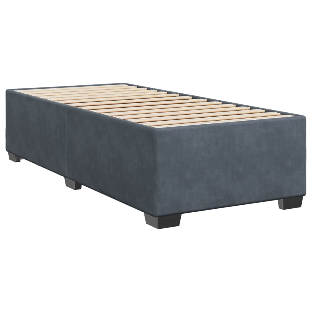 Boxspring met matras fluweel donkergrijs 90x200 cm Bedden & bedframes | Creëer jouw Trendy Thuis | Gratis bezorgd & Retour | Trendy.nl