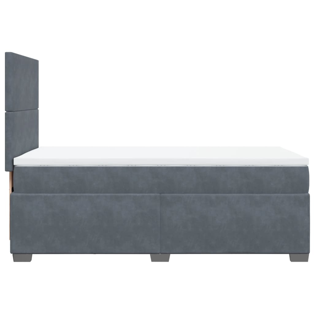 Boxspring met matras fluweel donkergrijs 90x200 cm Bedden & bedframes | Creëer jouw Trendy Thuis | Gratis bezorgd & Retour | Trendy.nl