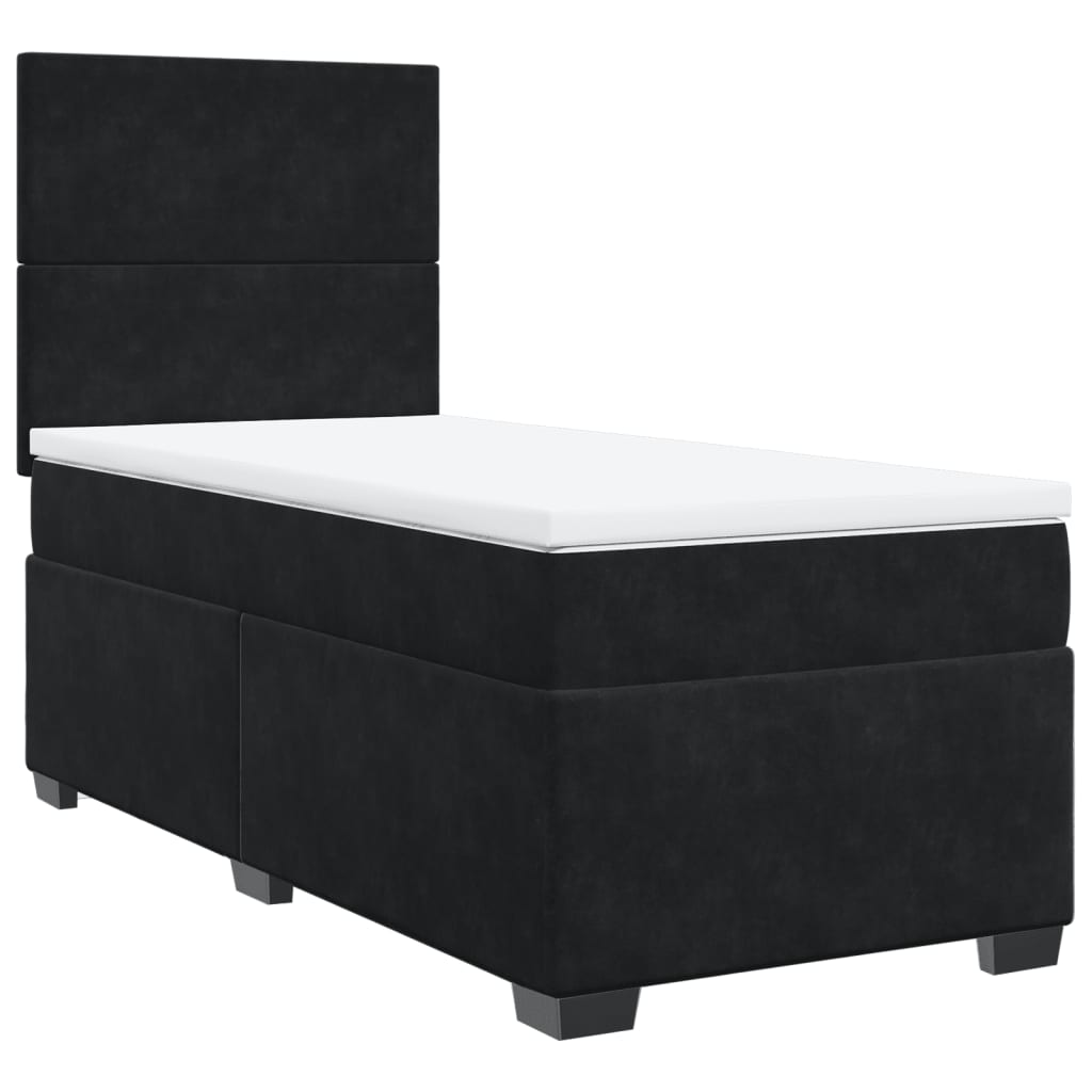 Boxspring met matras fluweel zwart 90x200 cm Bedden & bedframes | Creëer jouw Trendy Thuis | Gratis bezorgd & Retour | Trendy.nl