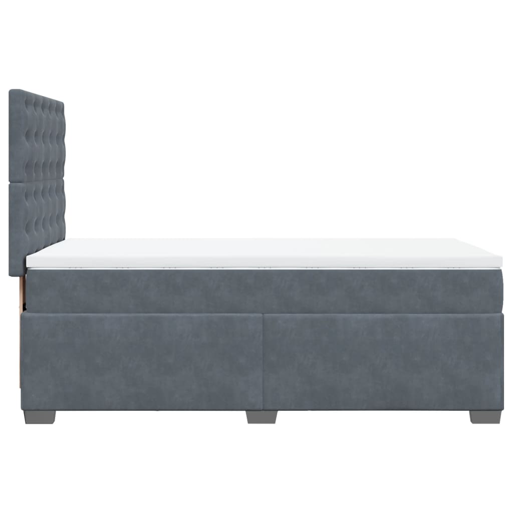 Boxspring met matras fluweel donkergrijs 90x200 cm Bedden & bedframes | Creëer jouw Trendy Thuis | Gratis bezorgd & Retour | Trendy.nl