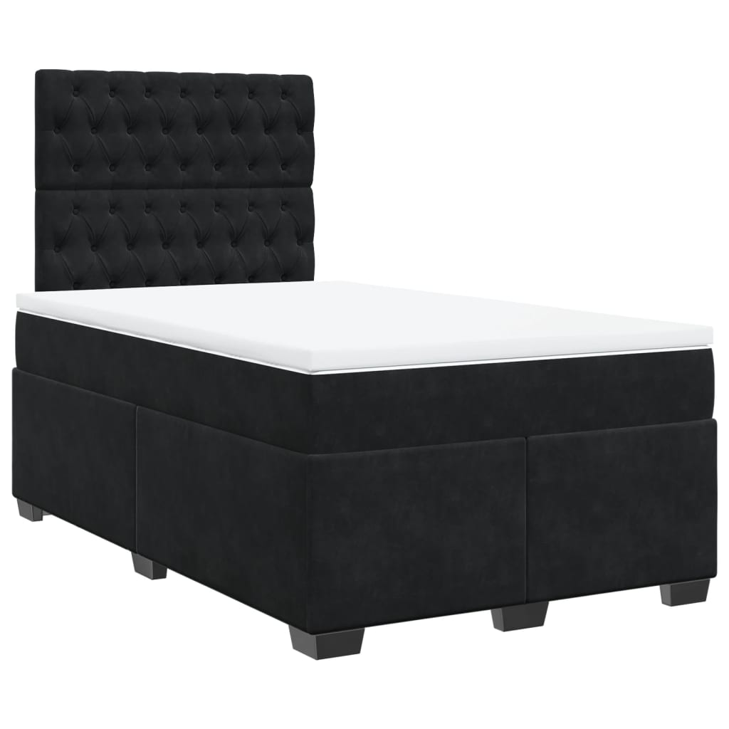 Boxspring met matras fluweel zwart 120x190 cm Bedden & bedframes | Creëer jouw Trendy Thuis | Gratis bezorgd & Retour | Trendy.nl