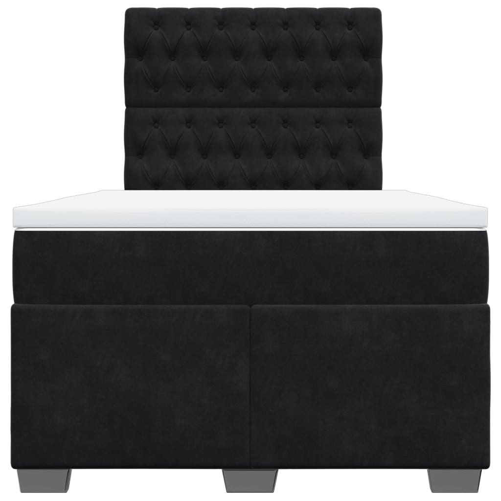 Boxspring met matras fluweel zwart 120x190 cm Bedden & bedframes | Creëer jouw Trendy Thuis | Gratis bezorgd & Retour | Trendy.nl