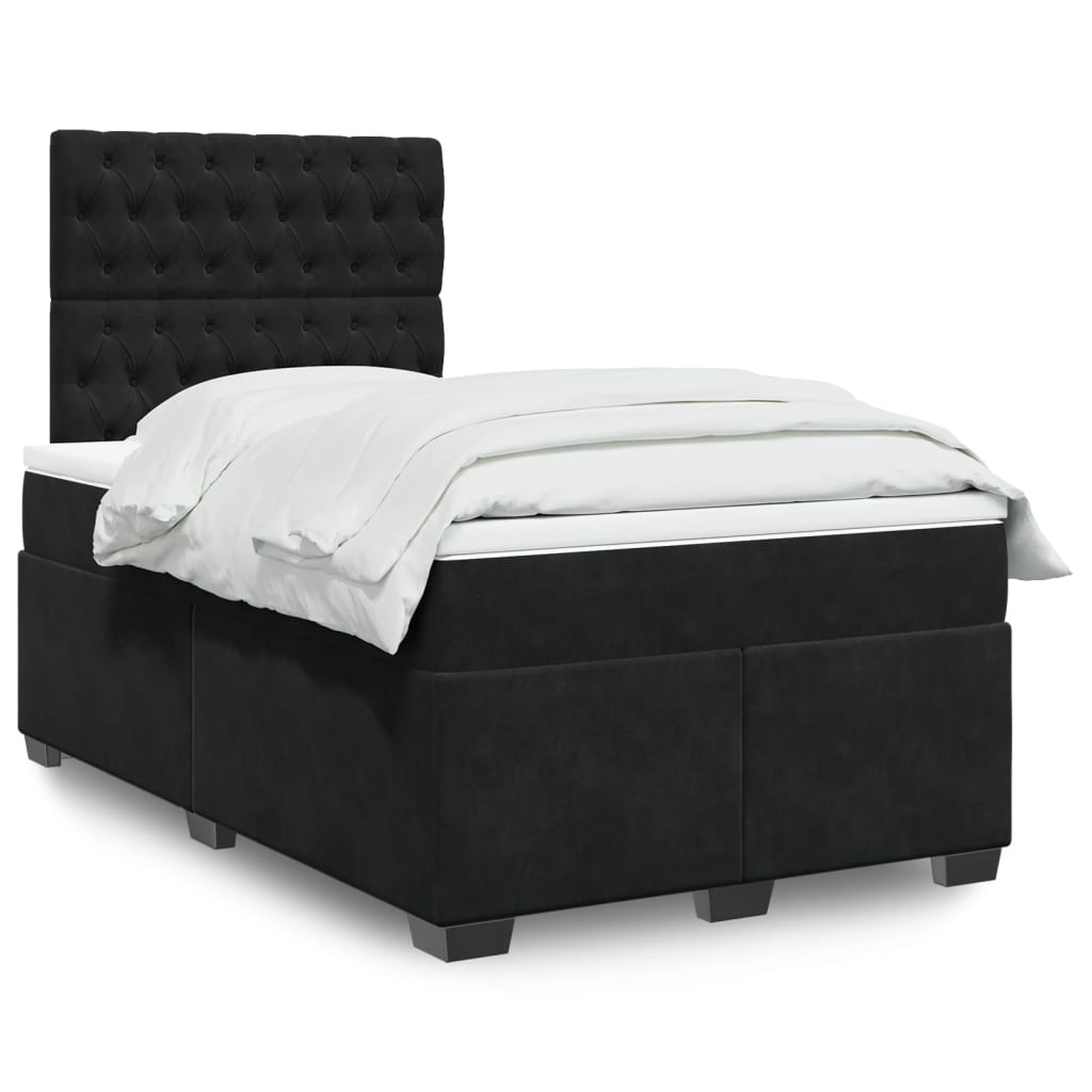 Boxspring met matras fluweel zwart 120x190 cm Bedden & bedframes | Creëer jouw Trendy Thuis | Gratis bezorgd & Retour | Trendy.nl