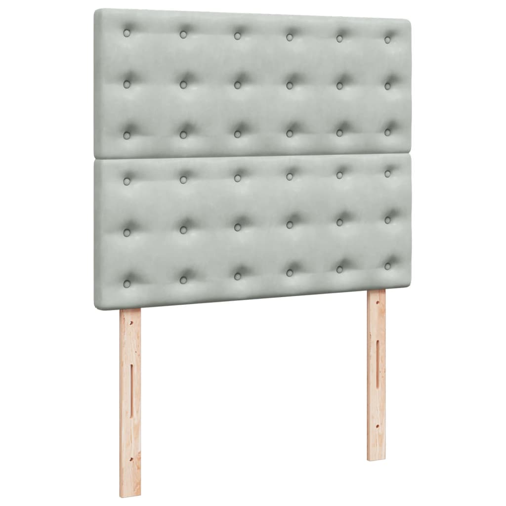 Boxspring met matras fluweel lichtgrijs 120x190 cm Bedden & bedframes | Creëer jouw Trendy Thuis | Gratis bezorgd & Retour | Trendy.nl