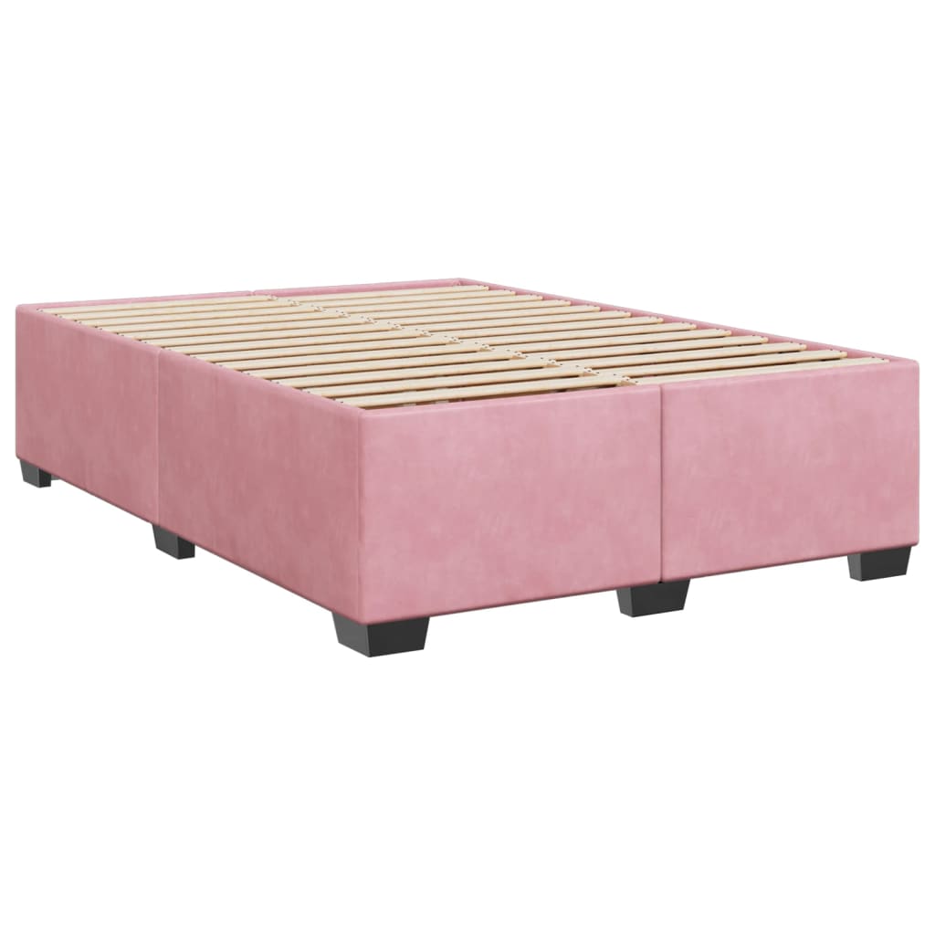 Boxspring met matras fluweel roze 140x190 cm Bedden & bedframes | Creëer jouw Trendy Thuis | Gratis bezorgd & Retour | Trendy.nl