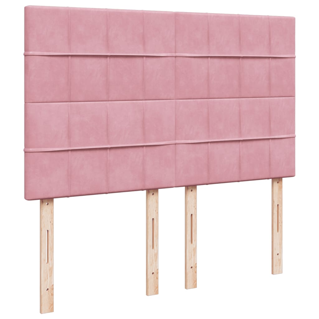 Boxspring met matras fluweel roze 140x190 cm Bedden & bedframes | Creëer jouw Trendy Thuis | Gratis bezorgd & Retour | Trendy.nl