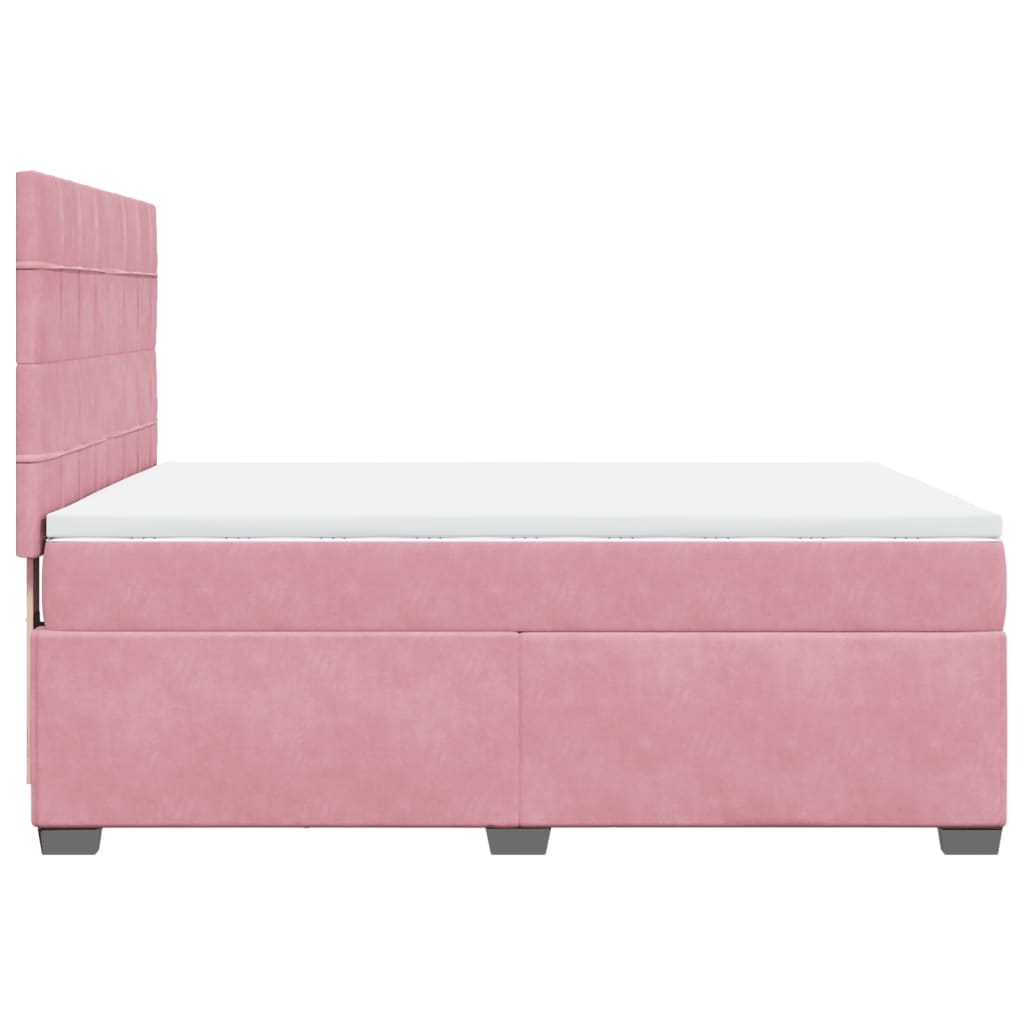 Boxspring met matras fluweel roze 140x190 cm Bedden & bedframes | Creëer jouw Trendy Thuis | Gratis bezorgd & Retour | Trendy.nl