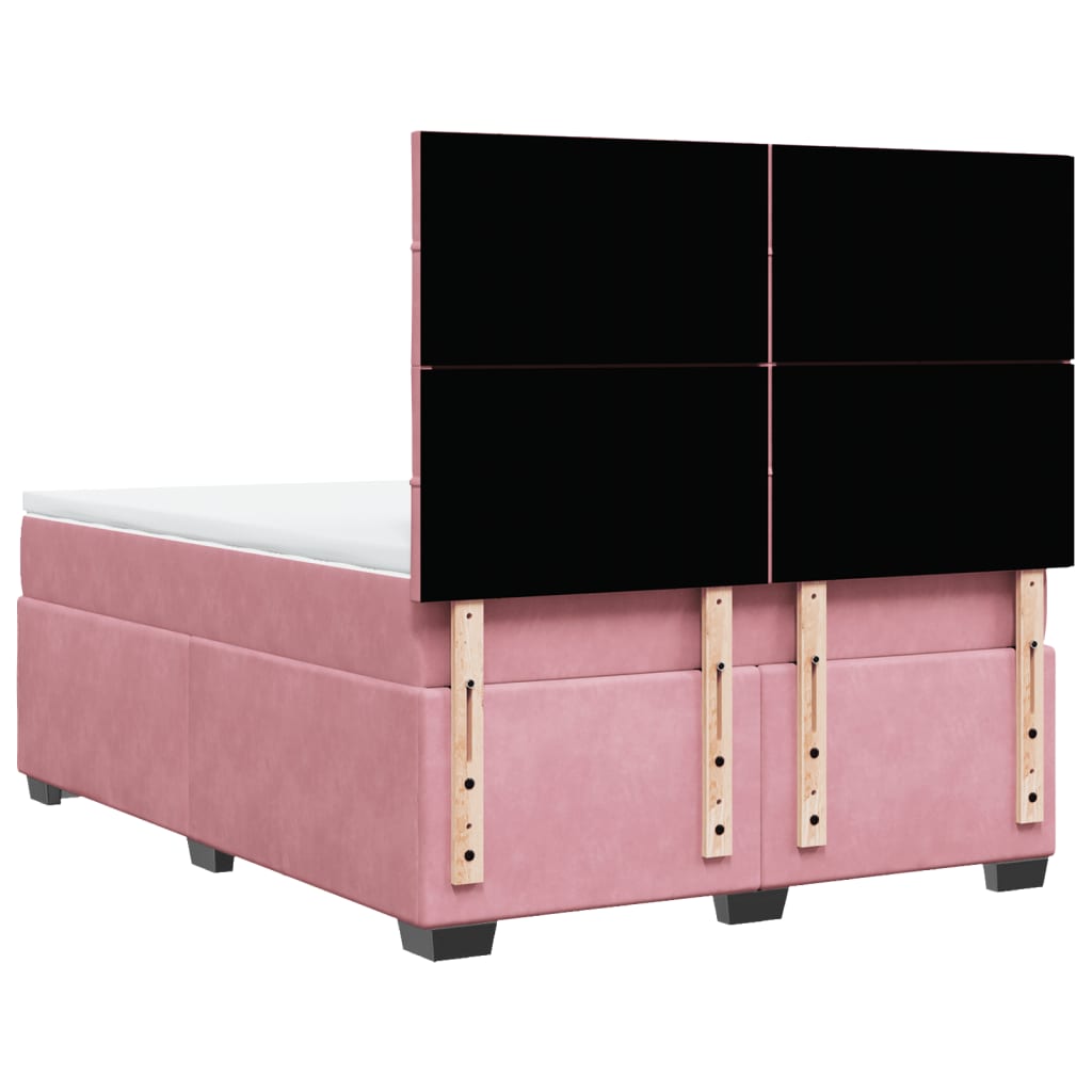 Boxspring met matras fluweel roze 140x190 cm Bedden & bedframes | Creëer jouw Trendy Thuis | Gratis bezorgd & Retour | Trendy.nl