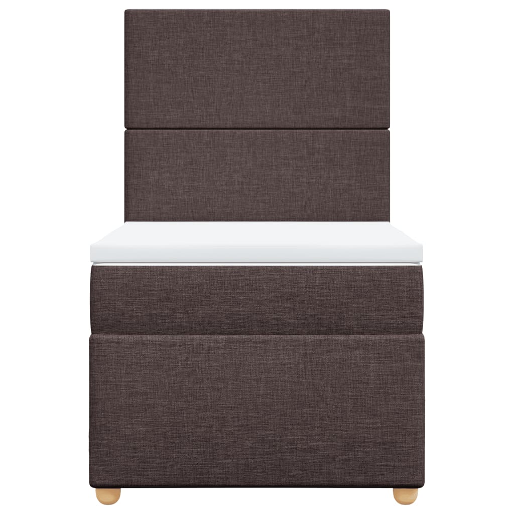 Boxspring met matras stof donkerbruin 90x190 cm Bedden & bedframes | Creëer jouw Trendy Thuis | Gratis bezorgd & Retour | Trendy.nl