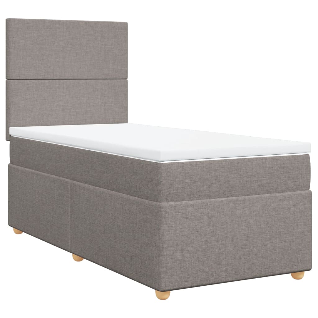 Boxspring met matras stof taupe 90x190 cm Bedden & bedframes | Creëer jouw Trendy Thuis | Gratis bezorgd & Retour | Trendy.nl