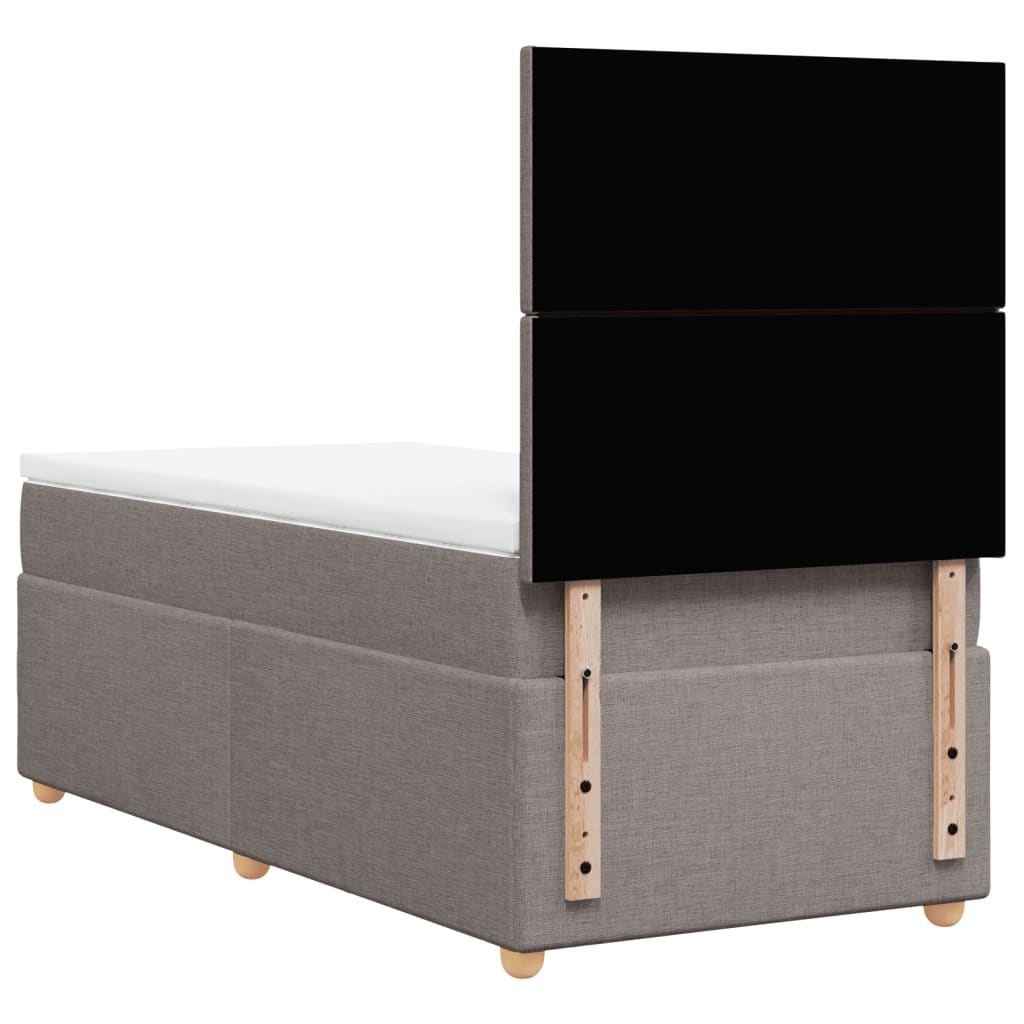 Boxspring met matras stof taupe 90x190 cm Bedden & bedframes | Creëer jouw Trendy Thuis | Gratis bezorgd & Retour | Trendy.nl