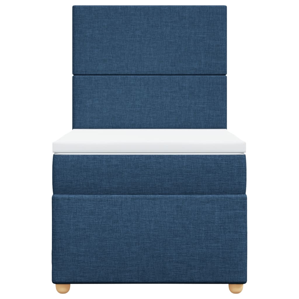 Boxspring met matras stof blauw 90x190 cm