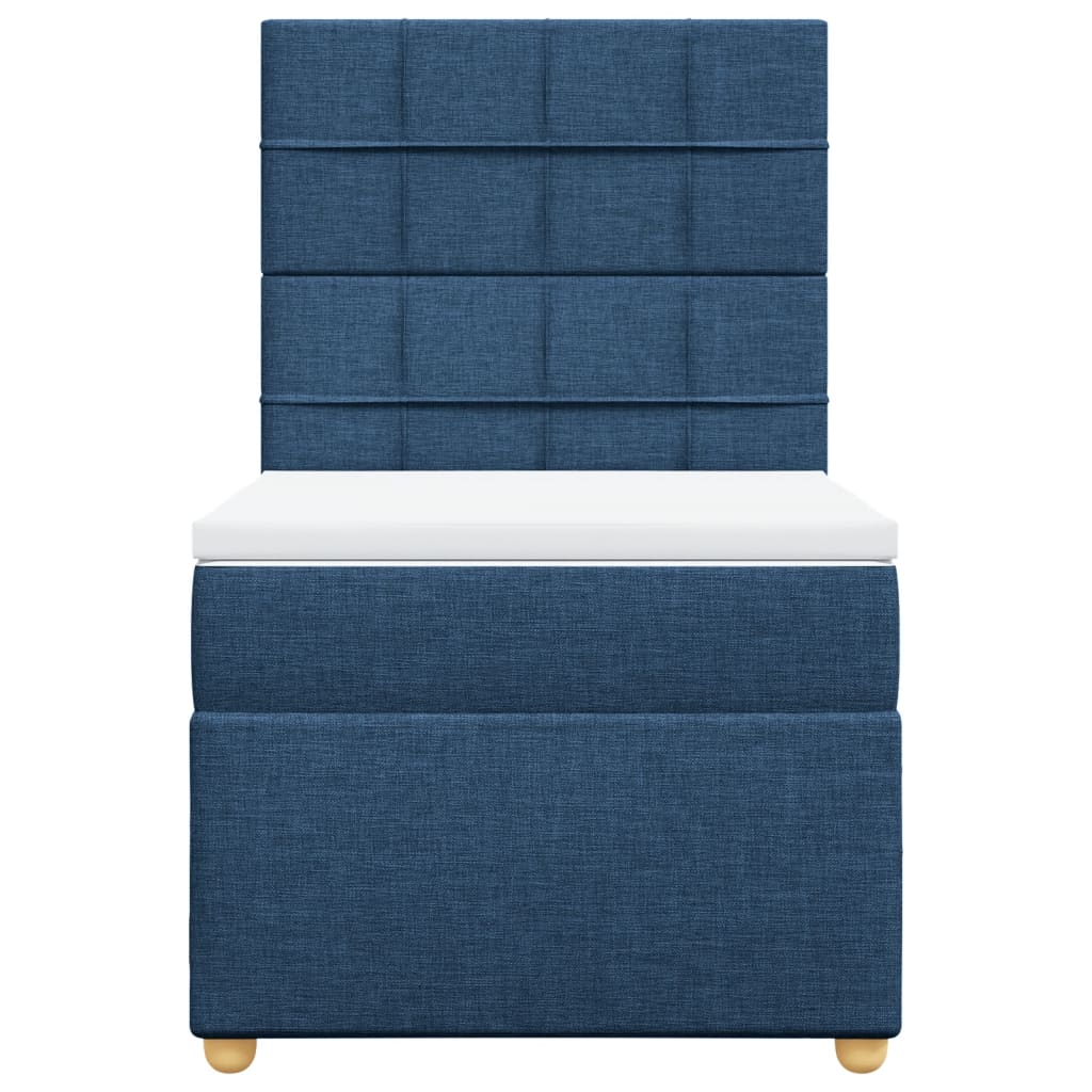 Boxspring met matras stof blauw 90x190 cm Bedden & bedframes | Creëer jouw Trendy Thuis | Gratis bezorgd & Retour | Trendy.nl