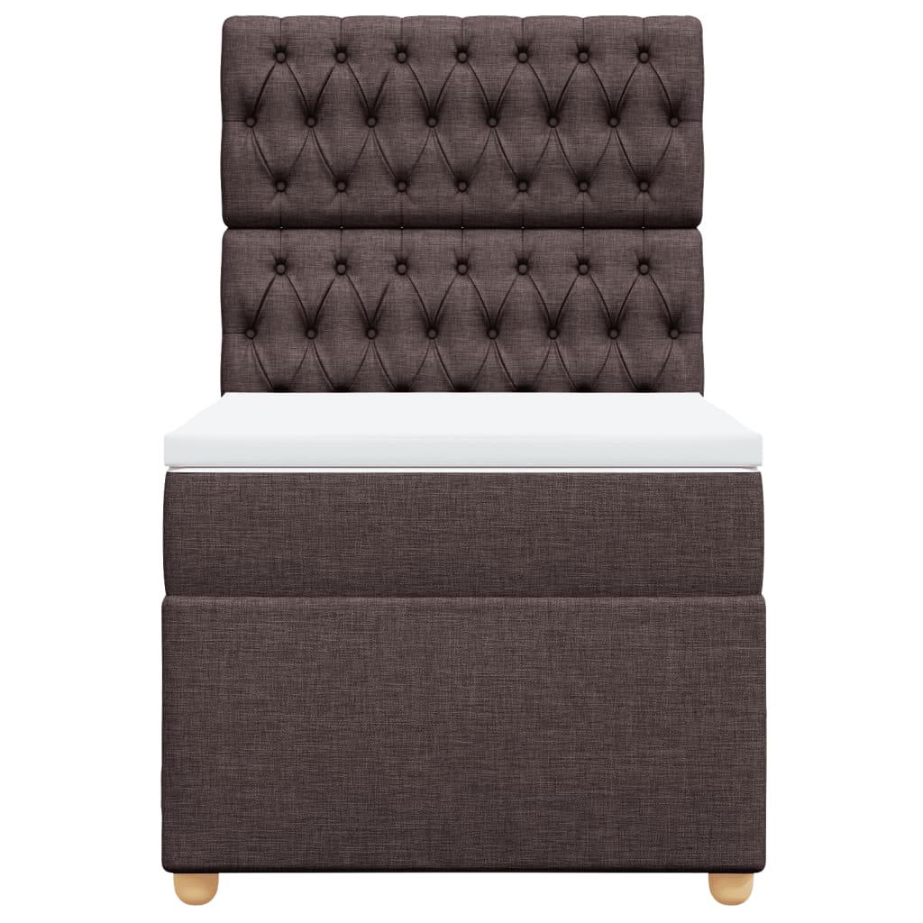 Boxspring met matras stof donkerbruin 90x190 cm Bedden & bedframes | Creëer jouw Trendy Thuis | Gratis bezorgd & Retour | Trendy.nl