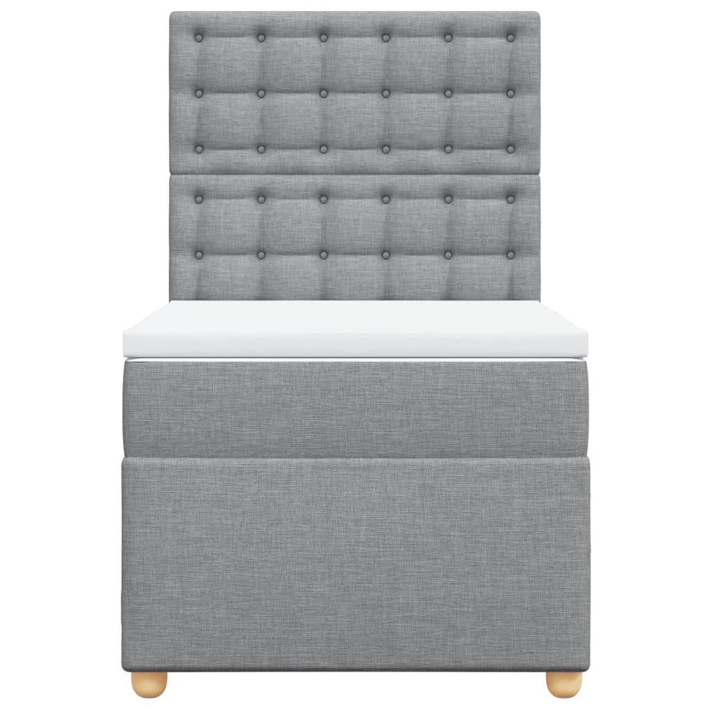 Boxspring met matras stof lichtgrijs 90x190 cm Bedden & bedframes | Creëer jouw Trendy Thuis | Gratis bezorgd & Retour | Trendy.nl