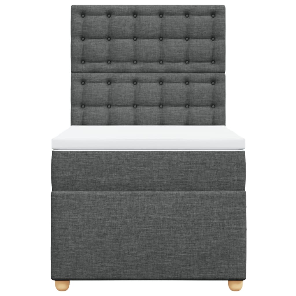 Boxspring met matras stof donkergrijs 90x190 cm Bedden & bedframes | Creëer jouw Trendy Thuis | Gratis bezorgd & Retour | Trendy.nl