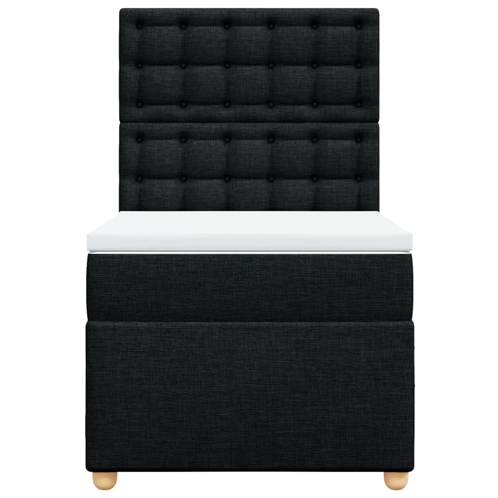 Boxspring met matras stof zwart 90x190 cm Bedden & bedframes | Creëer jouw Trendy Thuis | Gratis bezorgd & Retour | Trendy.nl