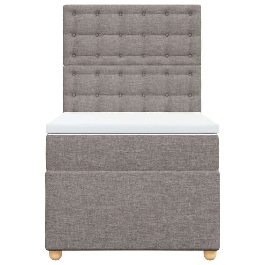 Boxspring met matras stof taupe 90x190 cm Bedden & bedframes | Creëer jouw Trendy Thuis | Gratis bezorgd & Retour | Trendy.nl