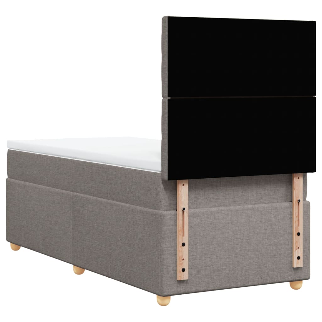 Boxspring met matras stof taupe 90x190 cm Bedden & bedframes | Creëer jouw Trendy Thuis | Gratis bezorgd & Retour | Trendy.nl