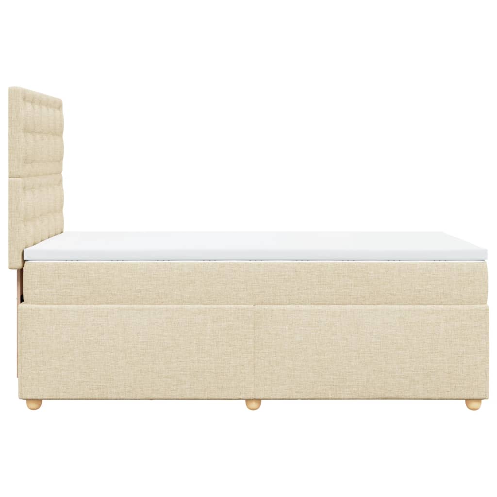 Boxspring met matras stof crèmekleurig 90x190 cm Bedden & bedframes | Creëer jouw Trendy Thuis | Gratis bezorgd & Retour | Trendy.nl