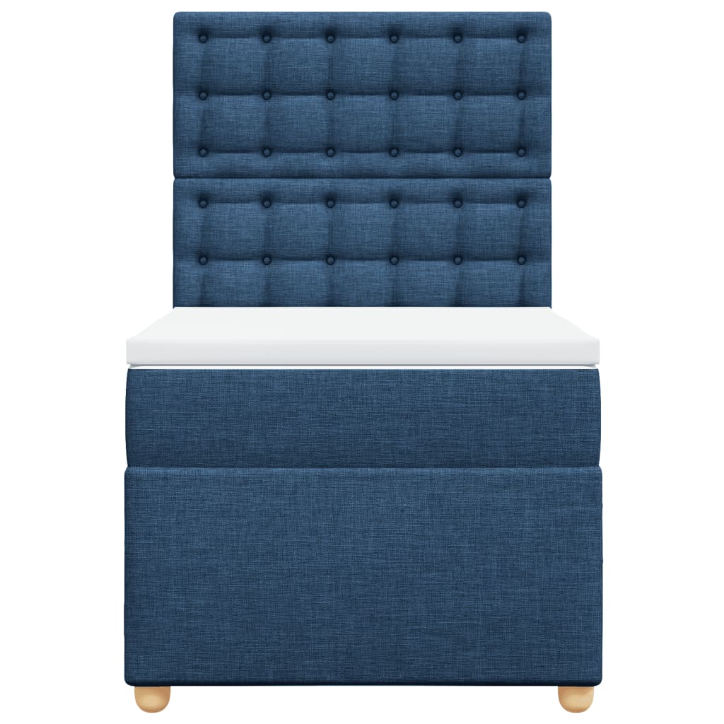 Boxspring met matras stof blauw 90x190 cm Bedden & bedframes | Creëer jouw Trendy Thuis | Gratis bezorgd & Retour | Trendy.nl