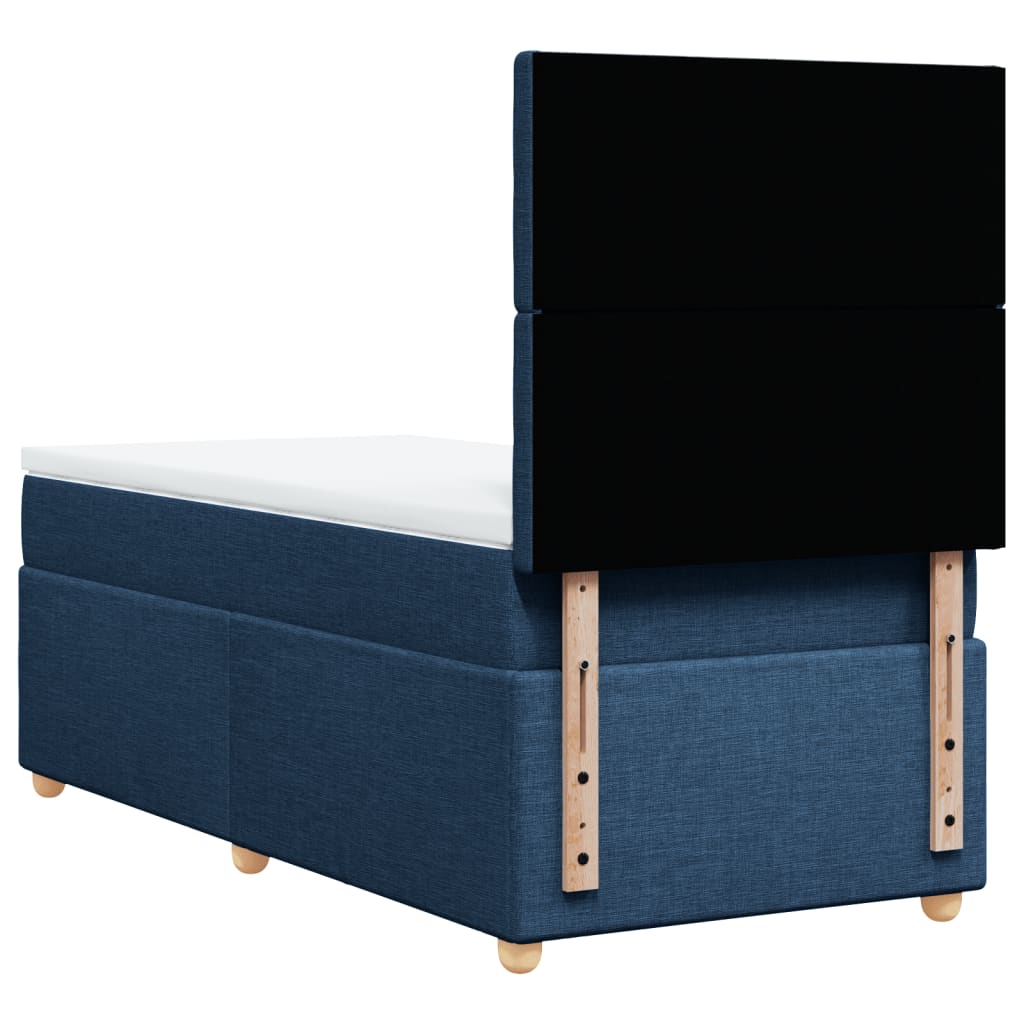 Boxspring met matras stof blauw 90x190 cm Bedden & bedframes | Creëer jouw Trendy Thuis | Gratis bezorgd & Retour | Trendy.nl